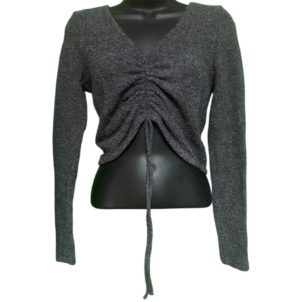 Wild Fable Grey Cinched Long Sleeve Sweater